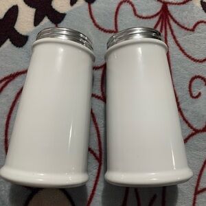 White Large Holes Cheese & Pepper/ Sugar Shaker  5.5" H
